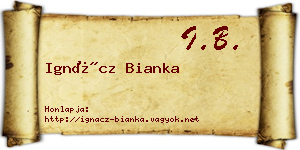 Ignácz Bianka névjegykártya
